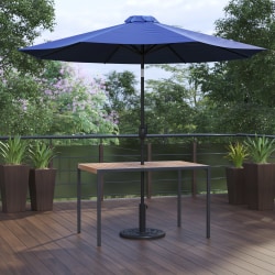 Flash Furniture Lark 3-Piece Outdoor Patio Table Set, 29-1/2"H x 30"W x 48"D, Navy