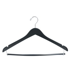 Polypak Industries AG Wooden Hangers, Men's, Black, Case of 100 Hangers
