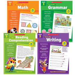 Scholastic Teacher Resources Grade Success Workbooks, 2nd Grade, Set Of 4 Books