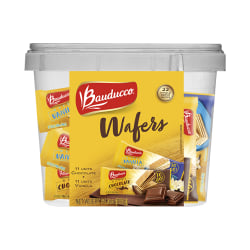 Bauducco Foods Chocolate And Vanilla Wafers, 31 Oz, 22 Wafers Per Tub, Case Of 6 Tubs