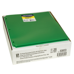 C-Line 2-Pocket Heavyweight Poly Portfolio Folders With 3-Hole Punch, 8-1/2" x 11", Green, Pack Of 25 Folders