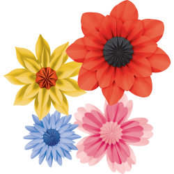 Teacher Created Resources Paper Flowers, Wildflowers, Pack Of 4 Flowers