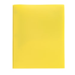 Office Depot® Brand Poly 2-Pocket Portfolio With Fasteners, Yellow