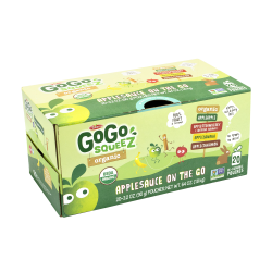 Materne GoGo Squeez Organic Applesauce On-The-Go Variety Pack, 3.2 Oz, Pack Of 20 Pouches