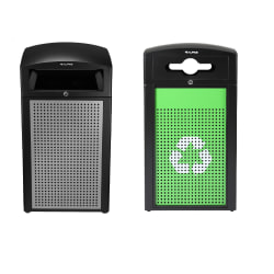 Alpine Industries Steel, Indoor/Outdoor Trash Can, 40 Gallons, Green, 2/Pack (471-40-SILGC-MK)