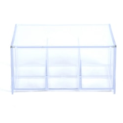 Mind Reader 6-Compartment Acrylic Tea Bag Storage Box, 3-1/2"H x 7-1/2"W x 6-3/4"D, Clear