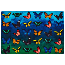 Carpets for Kids® Pixel Perfect Collection™ Beautiful Butterfly Seating Rug, 6' x 9', Multicolor