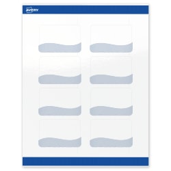 Avery® Printable Labels With Sure Feed® Technology, S00-ETZ, Rectangle, 2" x 3", Glossy White With Preprinted Blue Waves Design, Pack Of 80