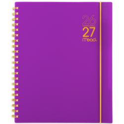 Mead® Color Pop Academic 2026-2027 Weekly Monthly Planner, Fuchsia, Large, 8 1/2" x 11"