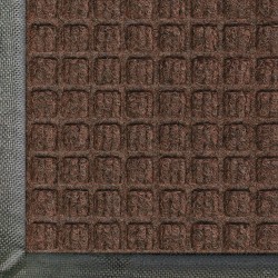 M+A Matting WaterHog Squares Classic Floor Mat, 4' x 6', Dark Brown