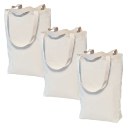 Creativity Street Canvas Tote Bags, 11" x 14" x 4", Tan, Bundle Of 3 Bags