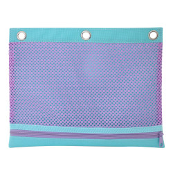 Office Depot 3-Ring Mesh Pencil Pouch, 8" x 10-1/4", Lilac