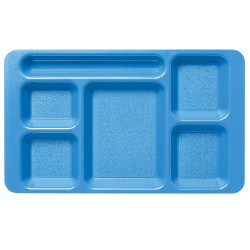 Cambro Camwear® 5-Compartment Trays, 15"W, Blue, Pack Of 24 Trays