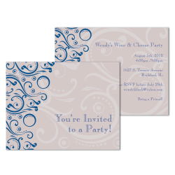 Custom Full-Color Flat Note Card Invitations, 2 Sides, UV Front Finish, 5-1/2" x 4-1/4", Box Of 10 Invitations