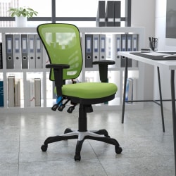Flash Furniture Ergonomic Mesh Mid-Back Swivel Task Chair, Green/Black