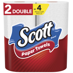Scott Choose-A-Sheet 1-Ply Paper Towels, 2 Double Rolls/110 Sheets Per Roll, White