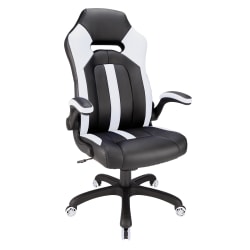 RS Gaming™ Bonded Leather High-Back Gaming Chair, White/Black