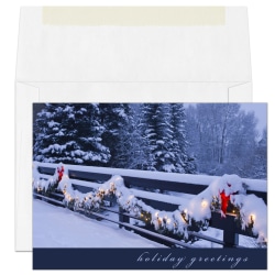 Custom Full-Color Holiday Cards With Envelopes, 7-7/8" x 5-5/8", Brilliant Bunting, Box Of 25 Cards