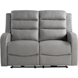 Lifestyle Solutions Relax A Lounger Asher Power Reclining Loveseat With USB Port, 40-9/10"H x 54-3/4"W x 34-3/5"D, Gray