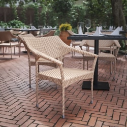 Flash Furniture Jace All-Weather Rattan Wicker Stacking Patio Chair, Natural