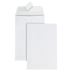 Office Depot Brand  6" x 9" Catalog Envelopes, Clean Seal, 30% Recycled, White, Box Of 125