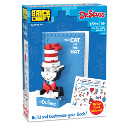 Brickcraft Dr. Seuss The Cat in the Hat Book Brick Building Set, Total Qty 1