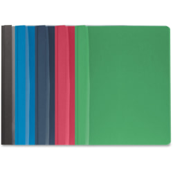 Business Source Letter Report Cover - 8 1/2" x 11" - 100 Sheets Capacity - 3 x Prong Fastener - Assorted - Textured, Non-stick - 25 / Box