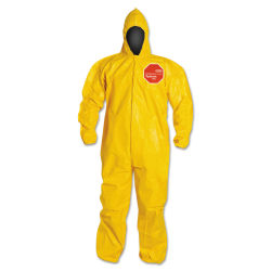 DuPont™ Tychem 2000 Tyvek® Coveralls With Attached Hood And Socks, 2X, Yellow, Case Of 12 Coveralls