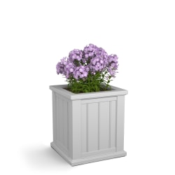 Mayne Cape Cod Square Planter, 18"H, White
