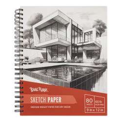 Brea Reese Sketch Paper Pad, 9" x 12", 80 Sheets, White