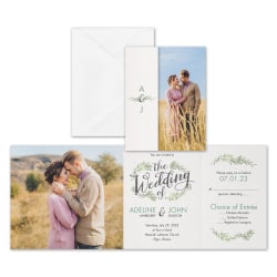 Custom Wedding & Event Invitations With Envelopes, 13-5/8" x 5-1/2", Joyous Day, Box Of 25 Cards