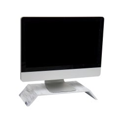 Mind Reader Marbella Collection Monitor Stand, Resin, 3"H x 18-1/4"W x 9"D, White