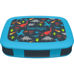 Bentgo Kids Prints 5-Compartment Lunch Box, 2"H x 6-1/2"W x 8-1/2"D, Dinosaur