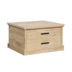 Sauder® Aspen Post Coffee Table With Large Drawer And Shelves, 19"H x 32-1/4"W x 29-1/2"D, Prime Oak®