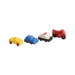 Office Depot® Brand Fun Erasers, Assorted Vehicles, Pack Of 4 Erasers