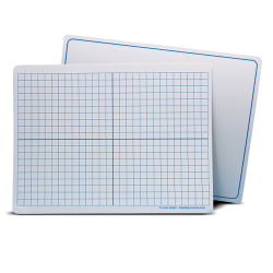 Flipside Products Dry-Erase Learning Mats, 9" x 12", 2-Sided XY Axis/Plain, Pack Of 48 Mats