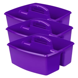 Storex Large Caddies, 6-3/8"H x 11"W x 13"D, Purple, Pack Of 3 Caddies