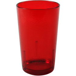Cambro Del Mar Styrene Tumblers, 12 Oz, Ruby Red, Pack Of 36 Tumblers