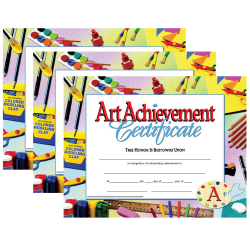 Hayes Publishing Art Achievement Certificate, 30 Per Pack, Set Of 3 Packs
