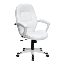 Flash Furniture LeatherSoft™ Faux Leather Mid-Back Swivel Chair, White