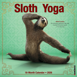 2026 Willow Creek Press Animals Monthly Wall Calendar, 12" x 12", Sloth Yoga, January To December, 52839