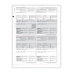 ComplyRight® W-2 Tax Forms, Pressure Seal, 4-Up (Box Format), Copies B, C, 2 Or Extra Copy, EZ-Fold Simplex, Laser, 14", Pack Of 500 Forms