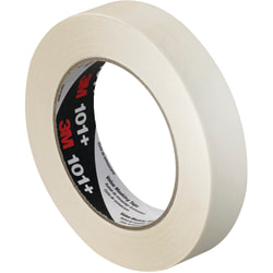 3M™ 101+ Masking Tape, 3" Core, 1" x 180', Tan, Case Of 12