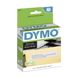 DYMO® LabelWriter® 30330 White Return Address Labels, 3/4" x 2", Box Of 500