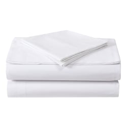1888 Mills Lotus Extra-Wide Twin Flat Sheets, 72"x 120", White, Case of 24