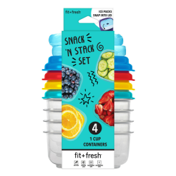 Fit & Fresh Snack N Stack 10-Piece Set, Assorted Colors