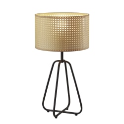 Adesso® Colton Table Lamp, 25"H, Brown Shade/Antique Bronze Base