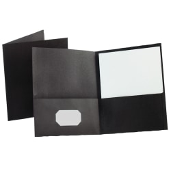 Oxford™ Twin-Pocket Portfolios, Black, Pack Of 10