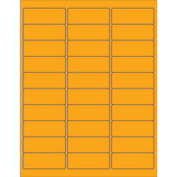 Tape Logic® Permanent Labels, LL173OR, Rectangle, 2 5/8" x 1", Fluorescent Orange, Case Of 3,000