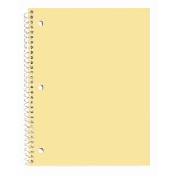 Just Basics® Poly Spiral Notebook, 8" x 10-1/2", 1 Subject, Wide Ruled, 70 Sheets, Light Yellow